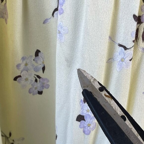 Aritzia SUNDEH Zane puff-sleeve Cottagecore floral butter yellow dress SZ Medium - Picture 14 of 16